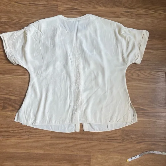Lafayette 148 Size 14  100% Silk Cream Blouse Career Office - Picture 8 of 15